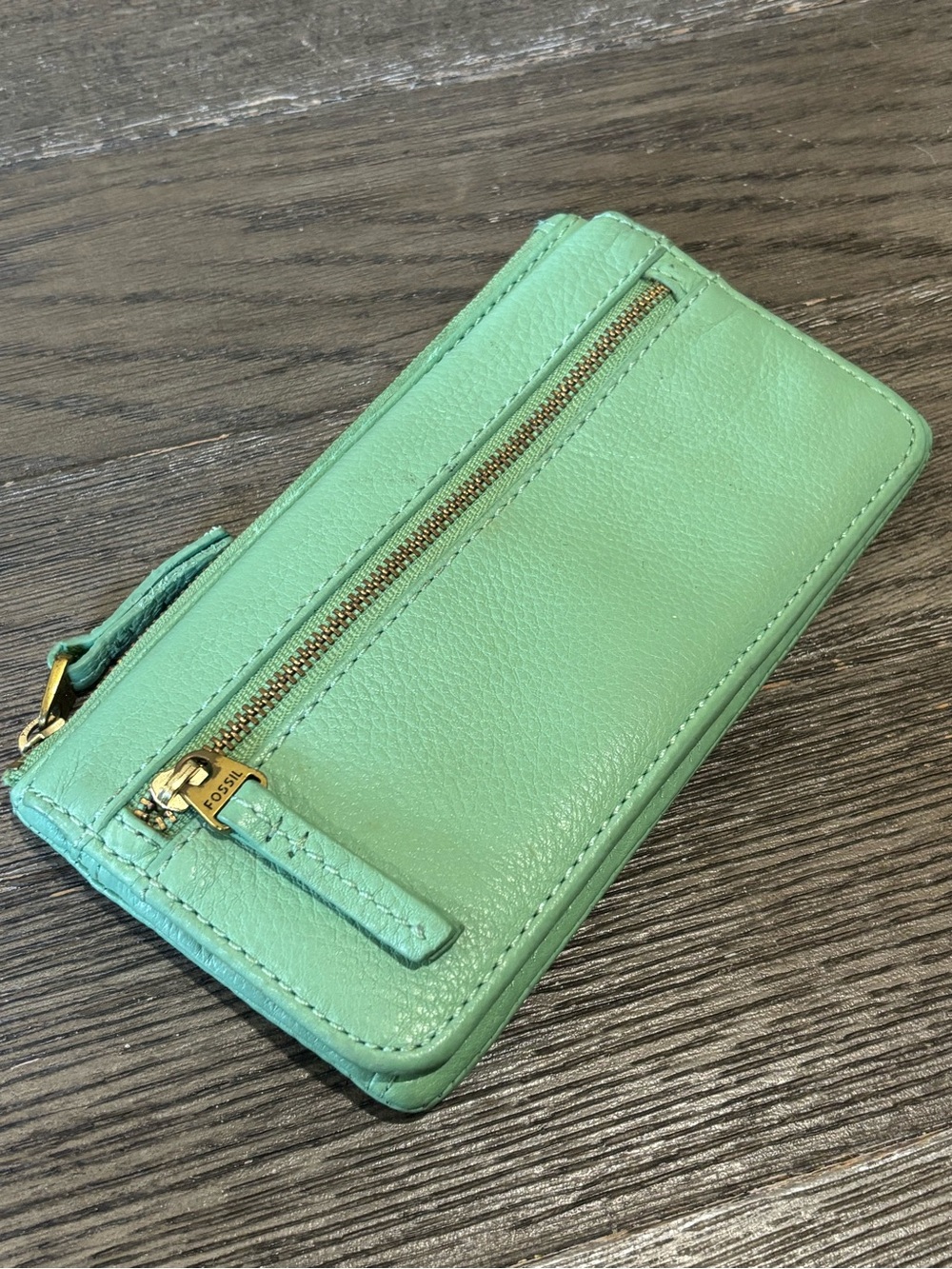 Fossil Mint Green Tessa Leather Bifold Wallet